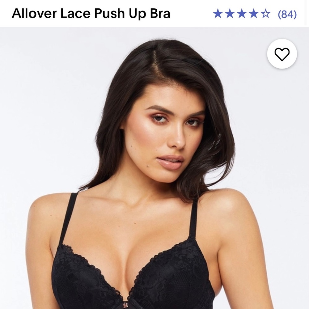 All Black Lace Push Bra